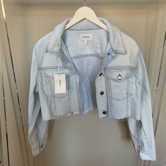 FRAME Ultra Crop Denim Jacket - Picture 5 of 14